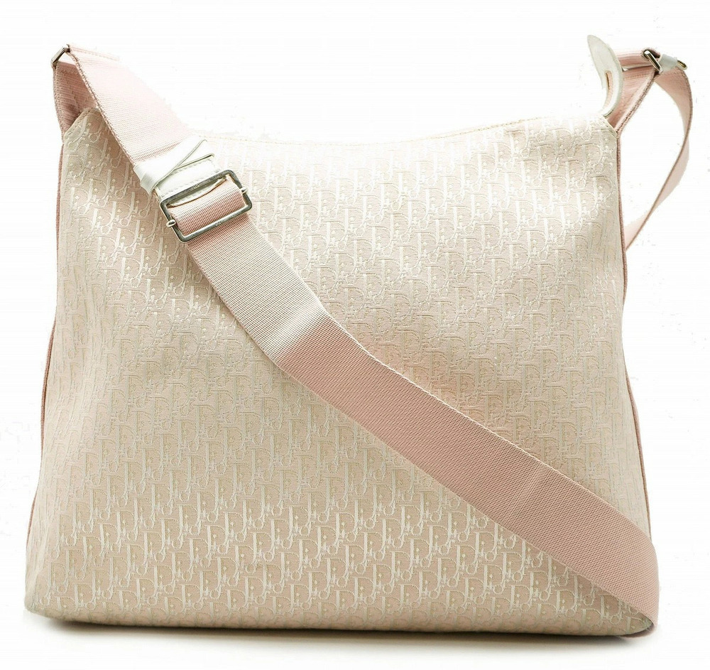 Christian Dior Trotter Messenger Bag Crossbody Canvas Pink